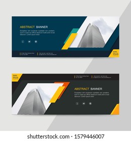 Vector abstract header and banner background. business web design template. can use for landing page, cover, bifold, flyer and social media
