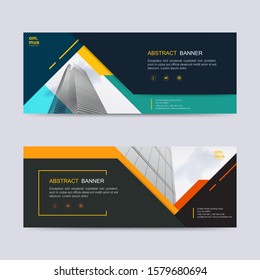 Vector abstract header and banner background. business web design template. can use for landing page, cover, bifold, flyer and social media