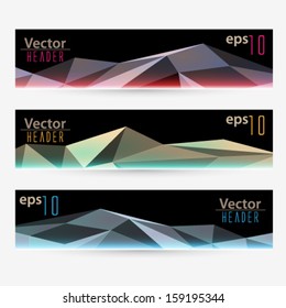 Vector abstract header set illustration