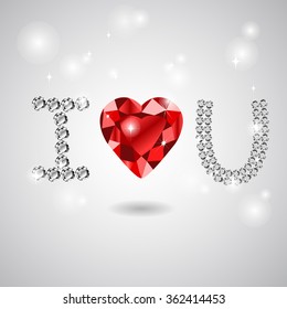 vector abstract heart card on white
