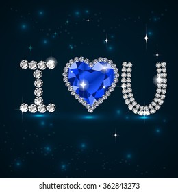 vector abstract heart card on dark