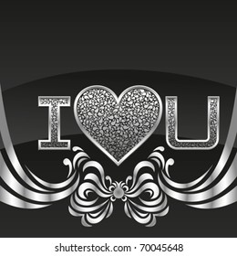 vector abstract heart card for valentines day