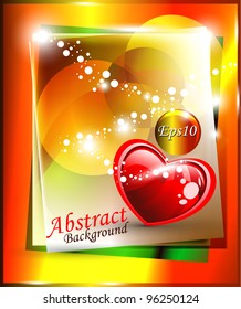  vector abstract heart design with love concept in shiny background.