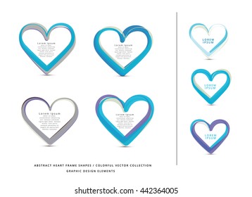 VECTOR ABSTRACT HEART FRAME ELEMENTS COLLECTION