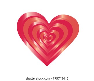 vector abstract heart isolated on white background