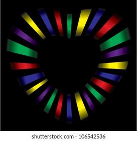 vector abstract heart on black background