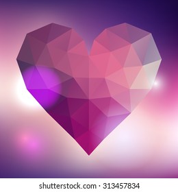 Vector abstract heart | ruby heart | stone heart | love symbol 