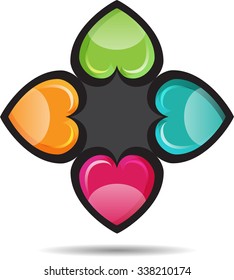 Vector abstract heart shape, as the company's logo
