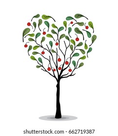 Vector of abstract heart tree