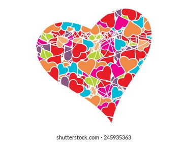 Vector Abstract Heart Valentines background
