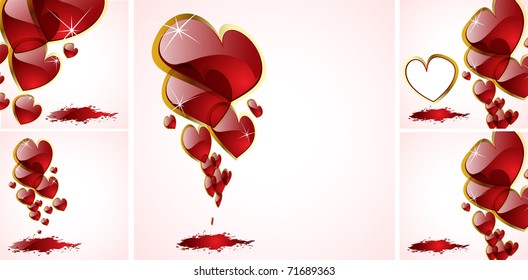 the vector abstract hearts background