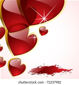 the vector abstract hearts background
