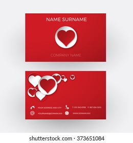 Vector Abstract hearts background. Love Business card