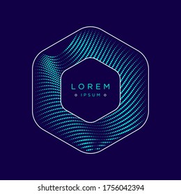 Vector abstract hexagon background with dynamic particles wave dots. Vector Illustration - EPS 10