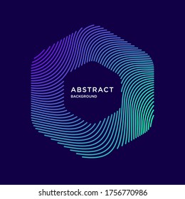 Vector abstract hexagon background with dynamic particles wave dots. Vector Illustration - EPS 10