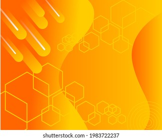 vector Abstract Hexagon Background orange