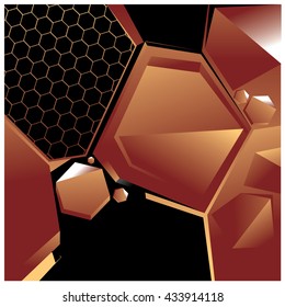 Vector abstract hexagon design background