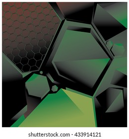 Vector abstract hexagon design background