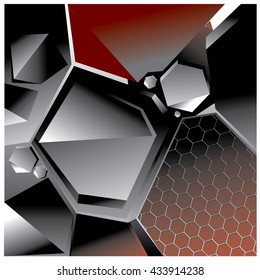 Vector abstract hexagon design background