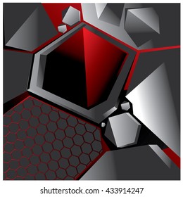 Vector abstract hexagon design background