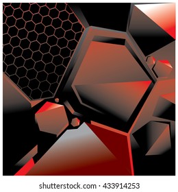 Vector abstract hexagon design background