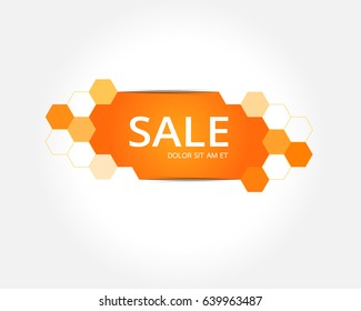 Vector Abstract Hexagon Design Sale Banner Template.