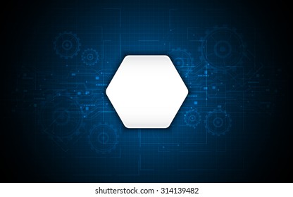 vector abstract hexagon and digital tech circuit pattern background
