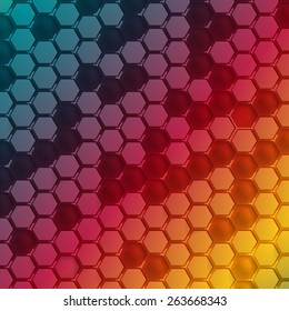 Vector Abstract hexagon shape design template. Color background