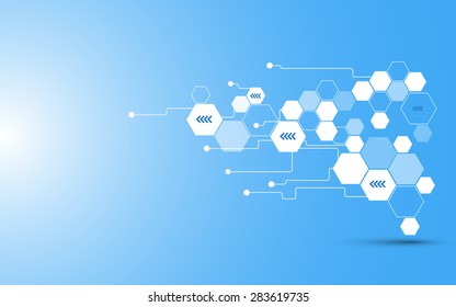 vector abstract hexagon telecommunication concept background
