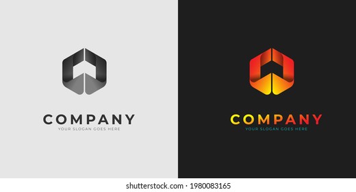 vector abstract hexagonal logo design illustration,usable for company branding, corporate,industry technology .usable web icon