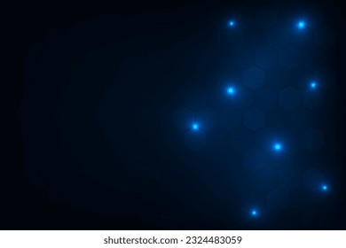 Vector abstracto hexagonal moderno fondo de luz azul futurista.