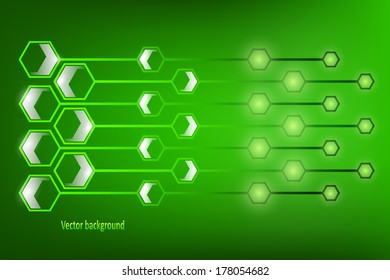 Vector Abstract Hexagonal Shapes Background