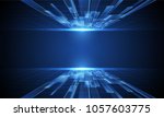 Vector Abstract high technology lines connect of future on dark blue background