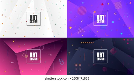 Vector abstract hipster background. Website template. Polygonal minimalist design. Dark wallpapers. Geometric shapes with polygon backdrop. 3d paper cutout effect. School kids concept.