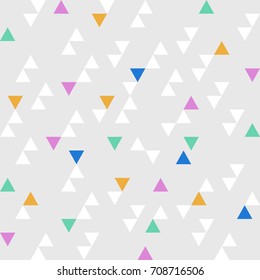 Vector abstract hipster colorful triangle geometric seamless pattern background