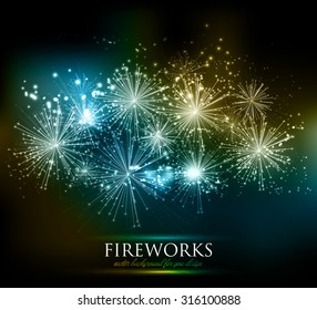 Vector abstract Holiday Fireworks Background for your design