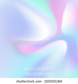 Vector abstract holographic background 80s - 90s, trendy colorful texture in pastel , neon color design. For your creative project design cover, book, printing, gift card, fashion.