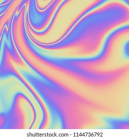 Vector abstract holographic background 80s - 90s, trendy colorful texture in pastel / neon color design. For your creative project design cover, book, printing, gift card, fashion.
