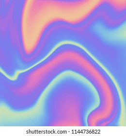 Vector abstract holographic background 80s - 90s, trendy colorful texture in pastel / neon color design. For your creative project design cover, book, printing, gift card, fashion.