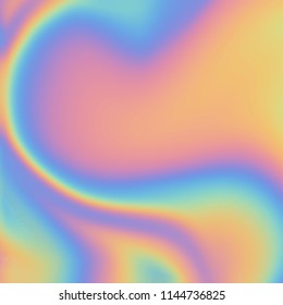 Vector abstract holographic background 80s - 90s, trendy colorful texture in pastel / neon color design. For your creative project design cover, book, printing, gift card, fashion.