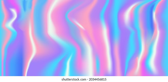 Vector abstract holographic background 80s - 90s, trendy colorful texture in pastel neon color design. For your creative project design cover, book, printing, gift card, fashion. Pink, blue colors.
