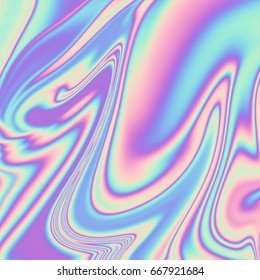Vector abstract holographic background 80s - 90s, trendy colorful texture in pastel / neon color design. For your creative project design cover, book, printing, gift card, fashion.