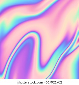 Vector abstract holographic background 80s - 90s, trendy colorful texture in pastel / neon color design. For your creative project design cover, book, printing, gift card, fashion.