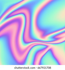 Vector abstract holographic background 80s - 90s, trendy colorful texture in pastel / neon color design. For your creative project design cover, book, printing, gift card, fashion.