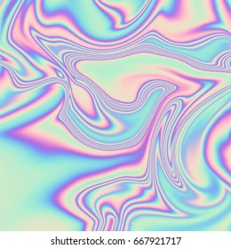 Vector abstract holographic background 80s - 90s, trendy colorful texture in pastel / neon color design. For your creative project design cover, book, printing, gift card, fashion.