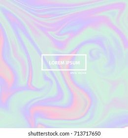 Vector abstract holographic background 80s - 90s, trendy colorful texture in neon color design. For your creative project design. Hologram hipster card, Blur colorful pattern.