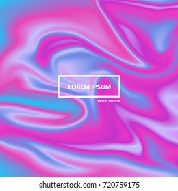 Vector abstract holographic background 80s - 90s, trendy colorful texture in neon color design. For your creative project design. Hologram hipster card, Blur colorful pattern.