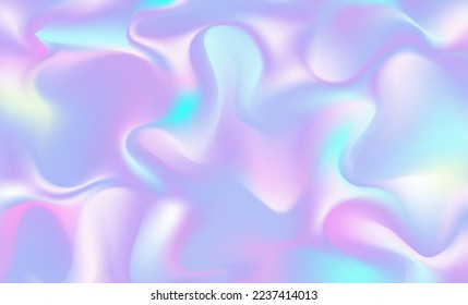 Vector abstract holographic background, trendy colorful texture in pastel neon colors design.