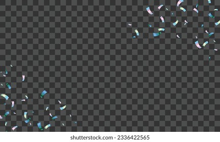 Vector abstract holographic confetti background.