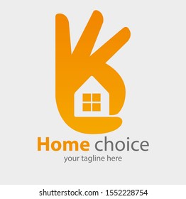 Vector abstract, home choice symbol.